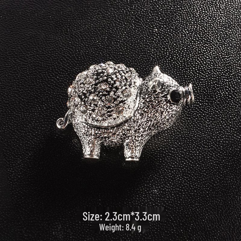 Elegant Unisex Strass Djurbrosch - Bi, Elefant, Tigertass Nål