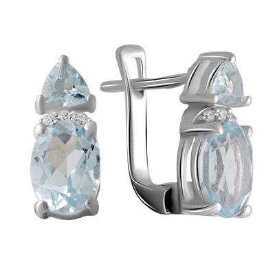 Silberohrringe mit natürlichem Topas 3,526 ct (2059004)