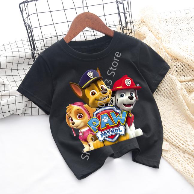 Paw Patrols Baby TShirt Girls Boys Clothes Cartoon Anime Chase Skye Figure Printed Toddler Tops Summer Clothes Gift