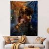Akira Inspired Anime Illustration Tapestry Wall Hanging, Cyberpunk Motorcycle Neon Art, Japanese Manga Wall Decor for Bedroom Living Room