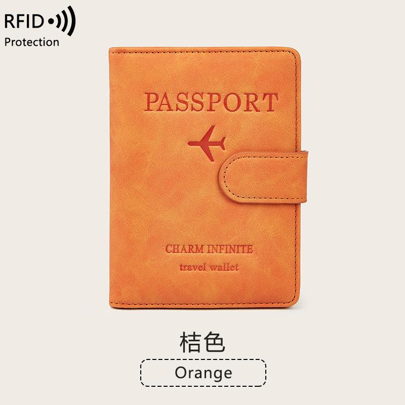 

New anti-theft brush passport bag skin feeling multi-function portable document bag travel passport holder помаранчевий