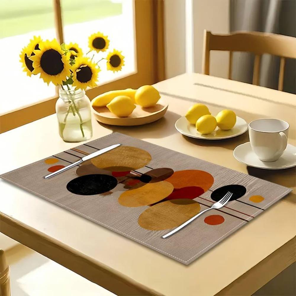 2PCS Oil-Proof Dining Table Mat Rectangular Coffee Cup Mats Washable Heat-Insulating Mat  Kitchen