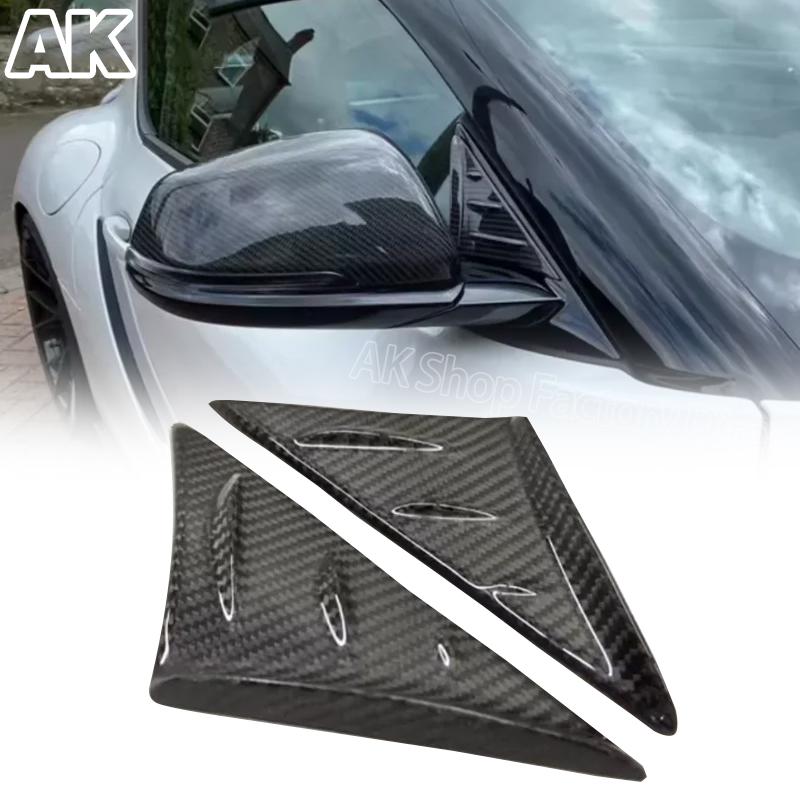 For Toyota GR Supra A90 A91 Mk5 2019-2026 Real Carbon Fiber Car Rearview Mirror Side Window Spoiler Side Wing Triangle Cover