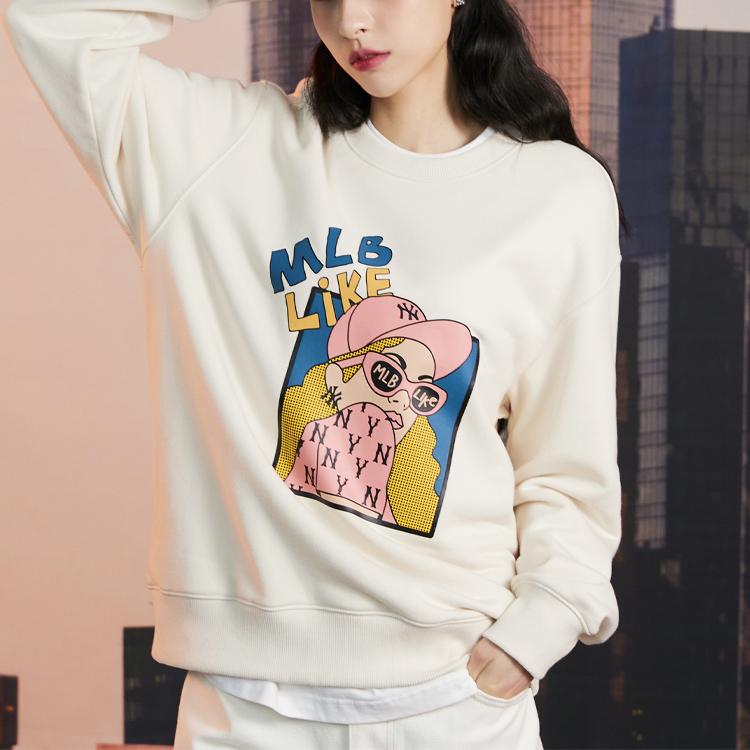 New MLB Sweatshirts Unisex Beige 3AMTL0224-50CRS