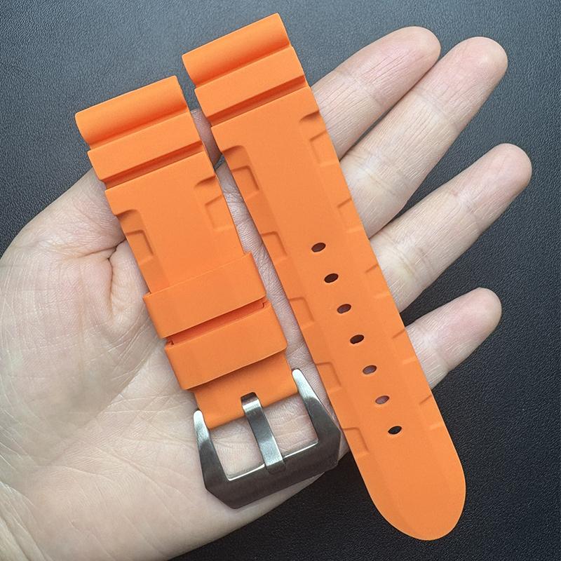 6 Farben 24MM Silikon-Uhrenarmband für Panerai Diesel Fossil Tauchen Ersatz-Armbänder PAM1596/441 Herren Sportuhr Armband