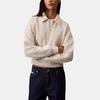 Calvin Klein Casual Loose Fit Long Sleeve Pullover Women Tops Oatmeal 47A232G-051