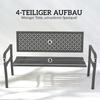 Garden Bench 2-Seater Metal Weatherproof Outdoor Bench with Rust-Resistant Backrest, Geometric up to 240 kg