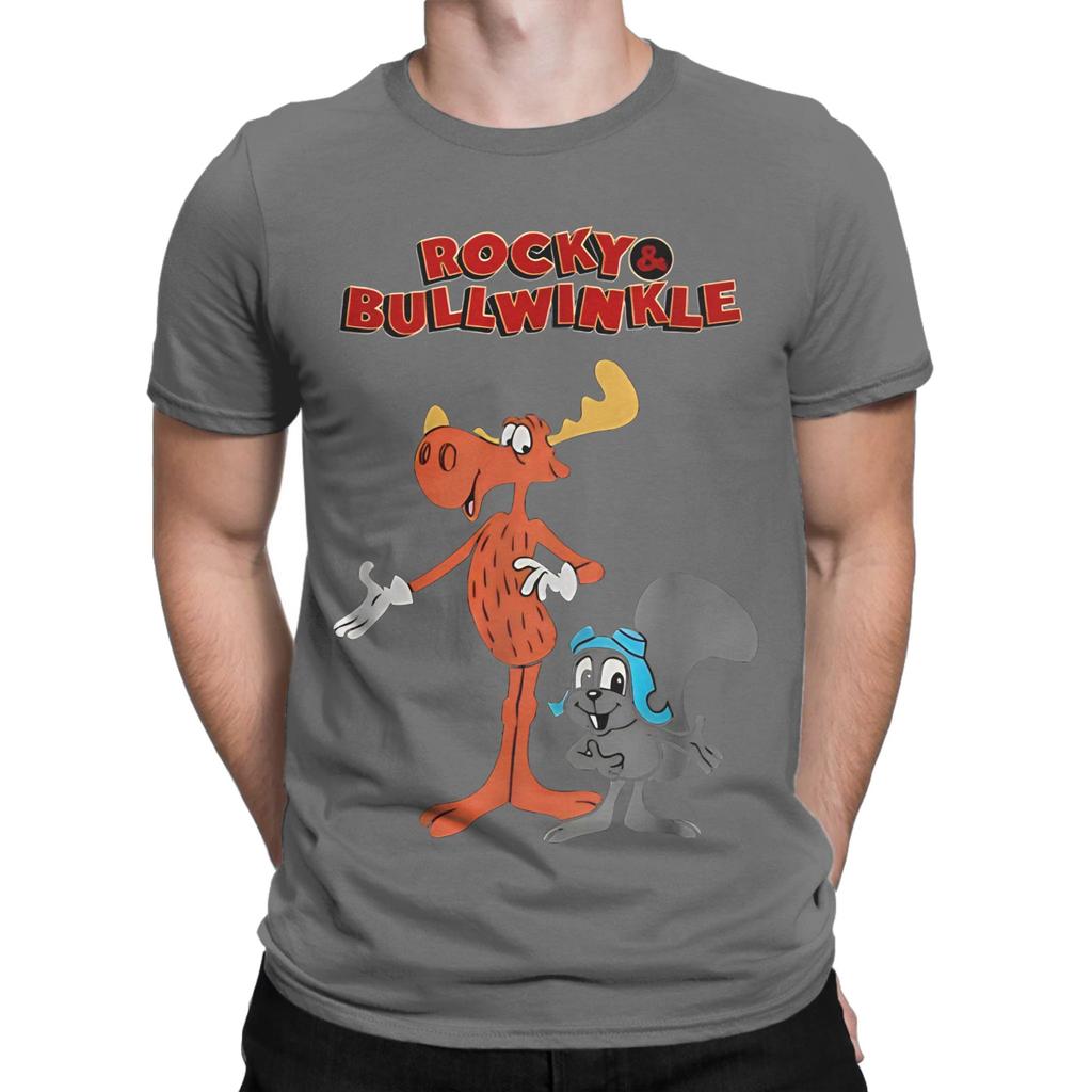 Bullwinkle Bullwinkle w Bullwinkle Novelty Graphic 100 Cotton TShirt The Adventures of rRocky and Bullwinkle Tees Tops For Unisex
