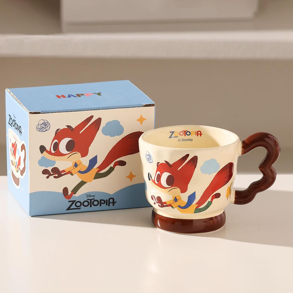 Crazy Zootopia Mug Girls High-Value Water Cup Office With Lid Cartoon Birthday Gift Ceramic Cup