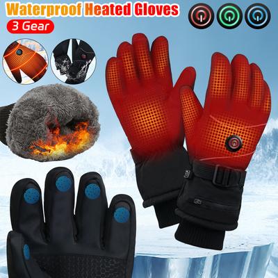 Winter Verdickte Beheizte Handschuhe Elektrische USB Heizhandschuhe Winddichte Motorradhandschuhe Outdoor Radfahren Skifahren Handwärmer Fäustlinge