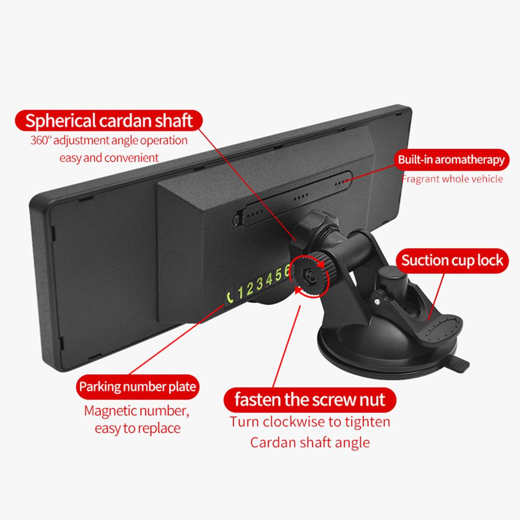 Rückspiegel mit Saugnapf, Rückspiegel, Weitwinkel, versteckte Aromatherapie, 360-Grad-Einstellwinkel
