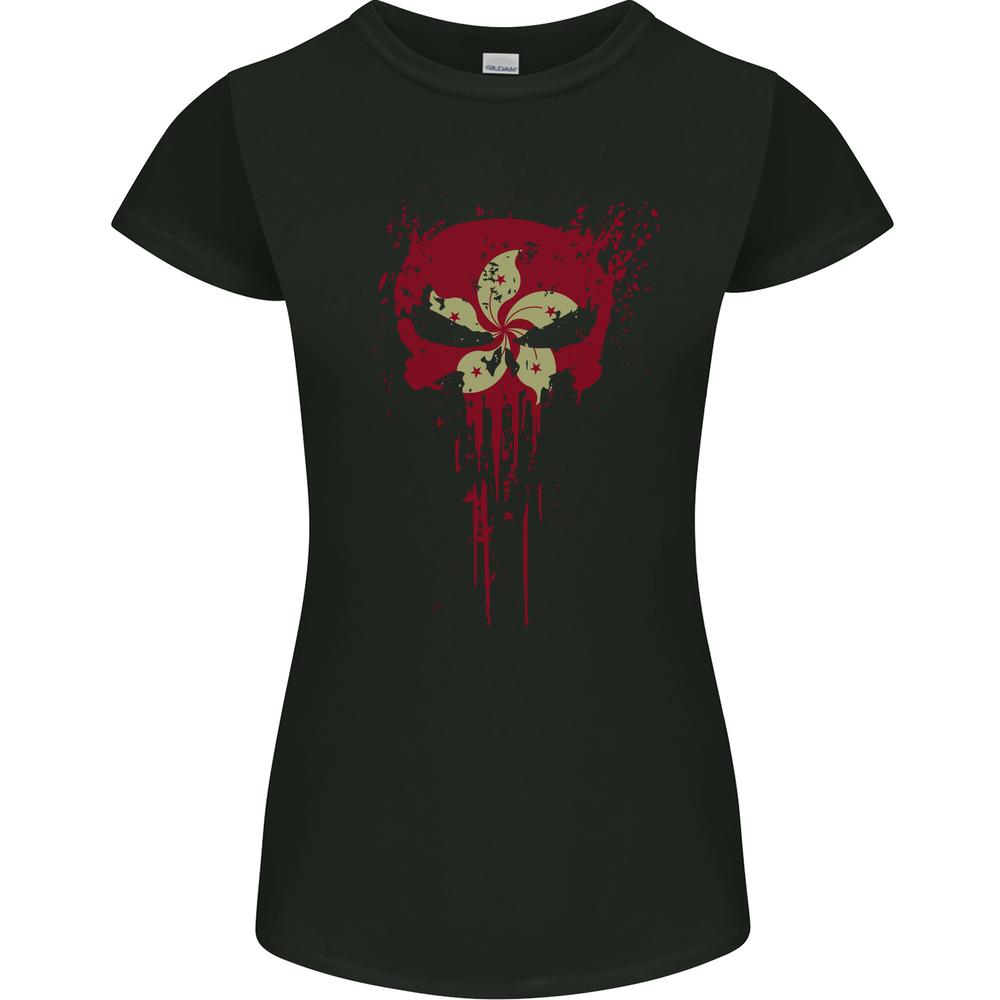 Hong Kong Skull Gym Training Bodybuilding Womens Petite Cut T-shirt