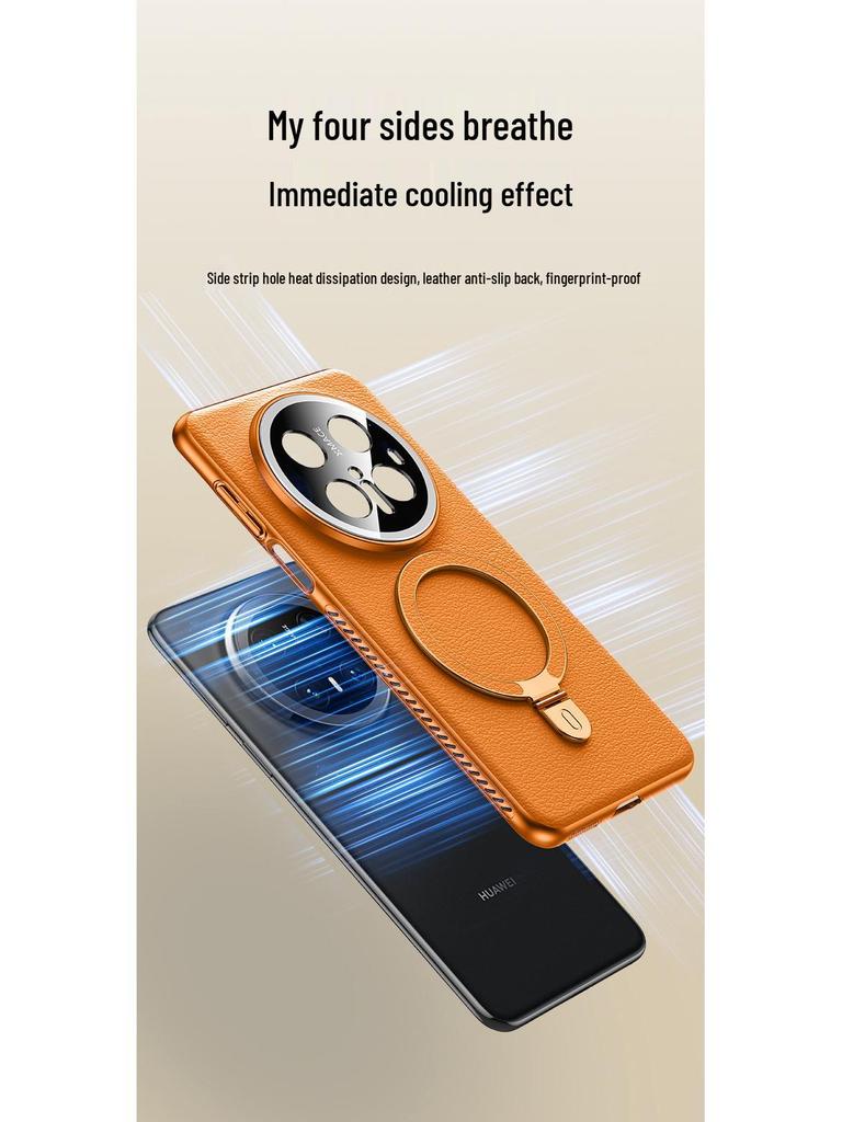 Huawei Mate70 Pro Magnetic Leather Case with Heat Dissipation and Stand Function
