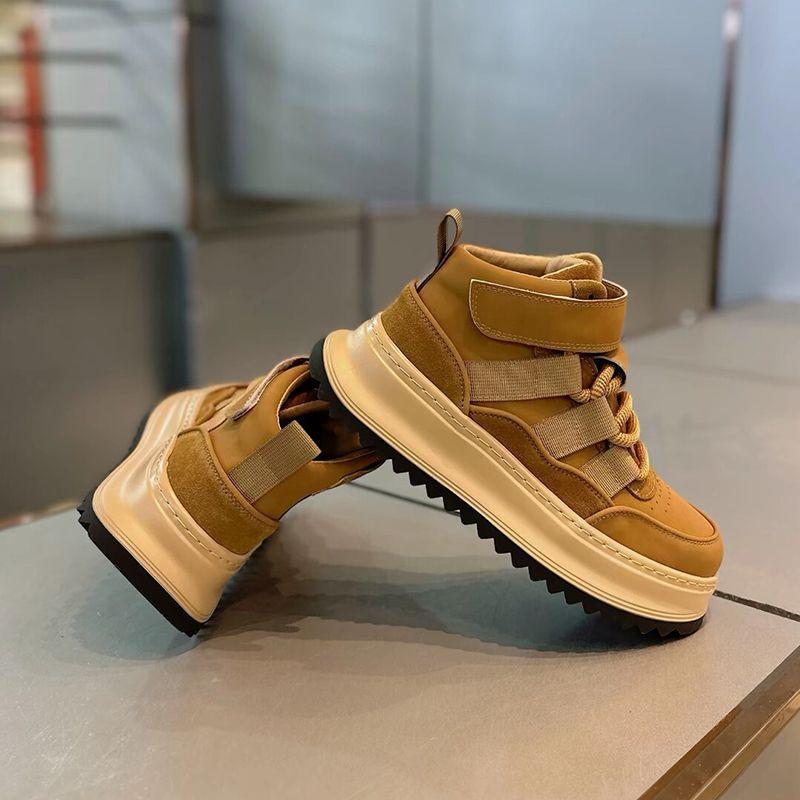 Herrenschuhe Sommer 2025 neu mittelhohe Arbeitskleidungsschuhe höhenverstellbare Schuhe Lederoberfläche Freizeitschuhe Herren