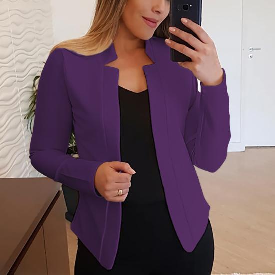 Blazer da Donna a Maglia Aperta Cardigan Monocolore Vestibilità Slim Maniche Lunghe Caldo Capospalla da Lavoro Taglie Forti Cappotto Primaverile Abbigliamento Femminile