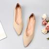 Fashion Breathable women's spring flat shoes pointed elastic knit daily casual  comfortable single shoes soft soled knit boat shoes