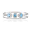Blue Topaz Cuff Bracelet: Oval Gemstone, Sterling Silver