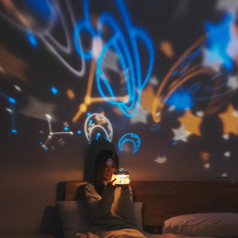 Portable 3 in 1 Air Humidifier with Rotation Projection & Atmosphere Lamp Adorable-design Girlfirend Gift for Bedroom