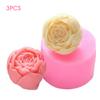 3Pcs Lovely Distinctive Round Flower Shape Cake Candle Soap Silicone Mold DIY Tool Accessories