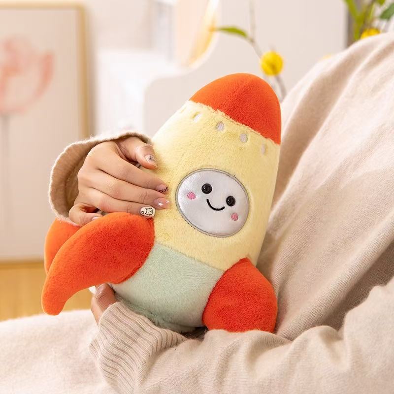 Simulation Spaceship Rocket Doll Plush Toy 18/27 Cm Handmade Cartoon Anime Cute Pillow Cushion Children's Birthday Decoration