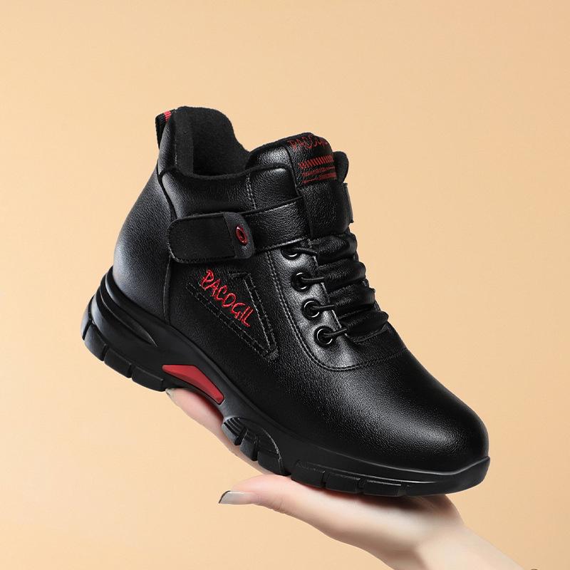 2024 Fashion Women Casual Shoes New Winter Warm Velvet Black Ankle Shoes Thick-Soled Soft Cotton Sneakers Versatile Mum Boots