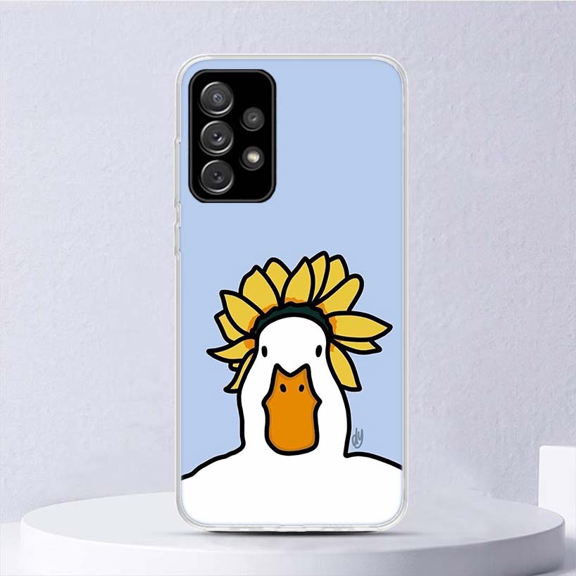 Cartoon Cute Goose Game Soft Case For Samsung Galaxy A51 A71 A50 A70 A21S Phone Cover A30 A20E A10 A31 A41 A6 A7 A8 A9 Shell Coq