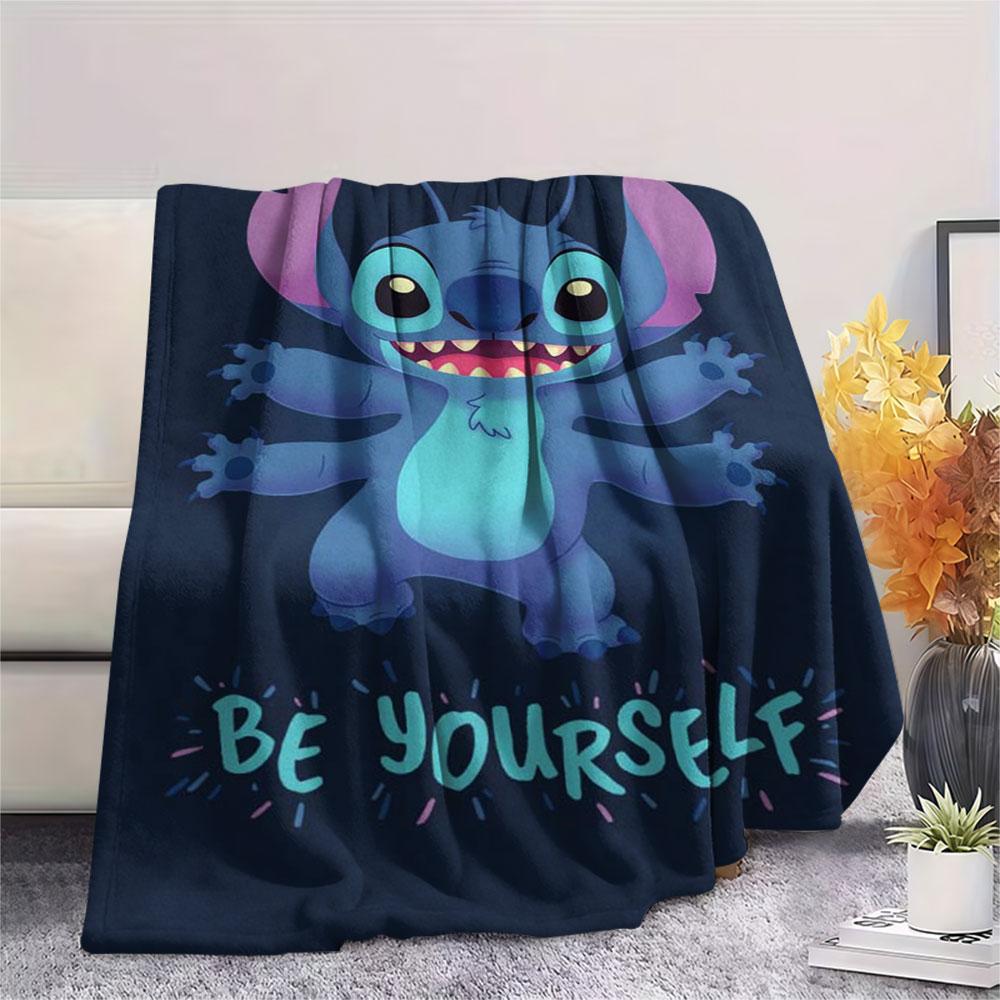 Stitch Cartoon printing Flannel Blanket Bedroom Sofa Camping Warm blanket Gifts for family and friends-MJ018