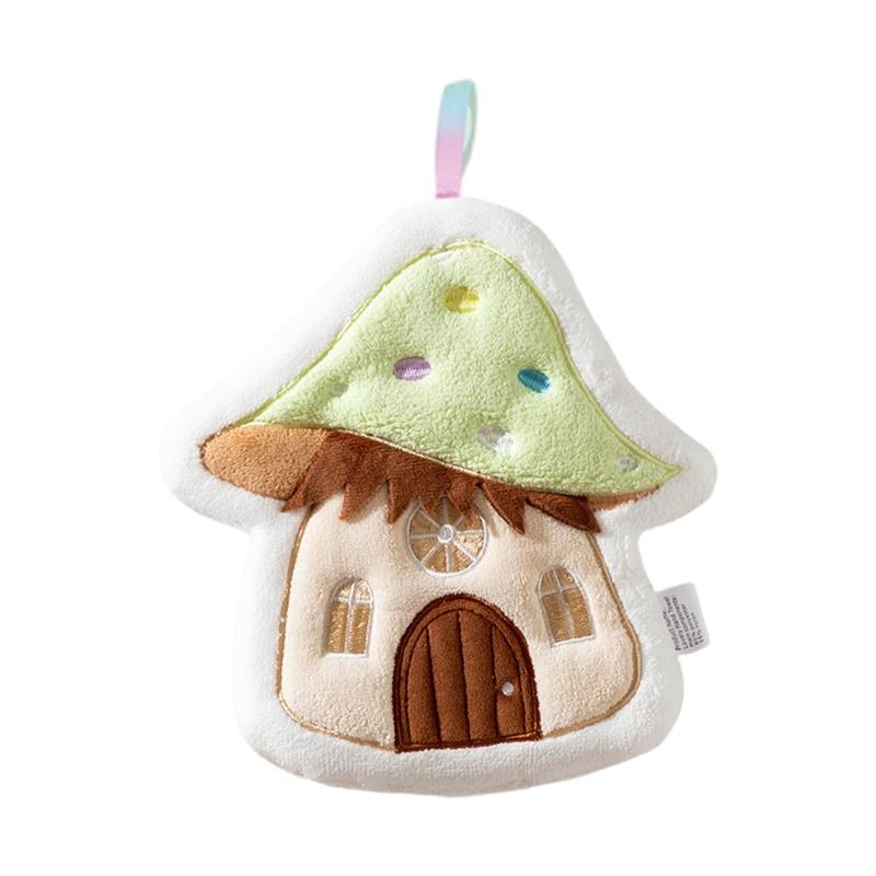 Soft Absorbent Coral Fleece Kitchen Towel Fun Mushroom Shape Handkerchief Wipe Rag Cloth Quickly Dry and Easy Hanging