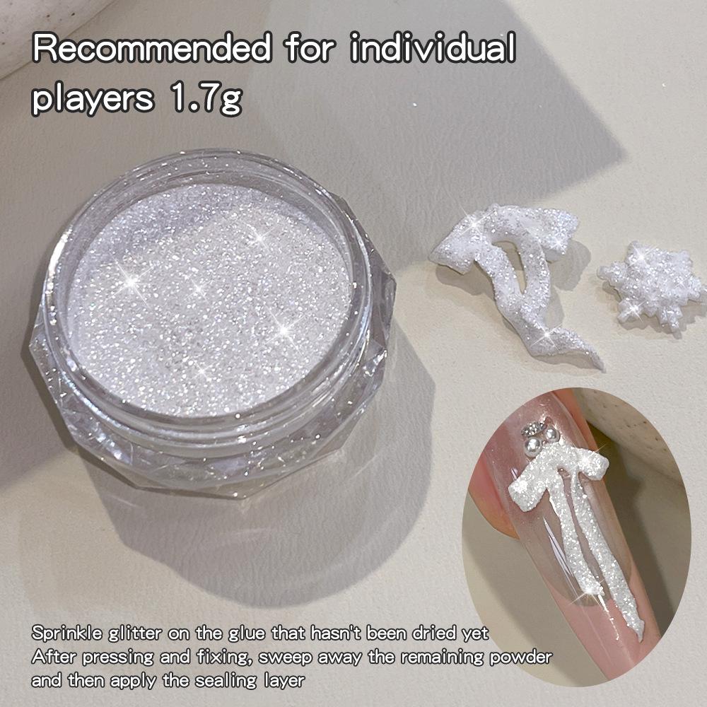 Искрящаяся Звездная Галактика Арт для Ногтей Порошок со Стразами - Белый Супер Блестящее Украшение для Ногтей