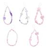 Plastic Pink Bead Love Bow Pendant Bowknot Bowknot Y2K Phone Lanyard  Bag Pendant