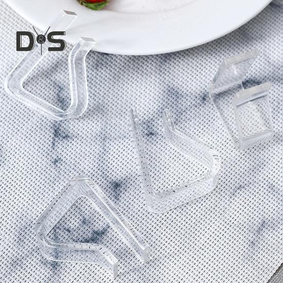 12Pcs Invisible Clear Tablecloth Clip Non-slip Heavy Duty Transparent Indoor Outdoor Wedding Party Picnic Camping Dining Table Cover Holder Fixing