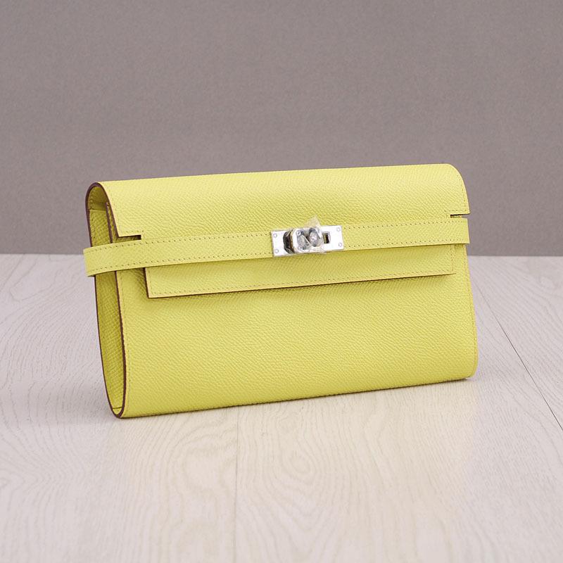 Cartera larga elegante de piel de vaca con estampado de palmeras para mujer