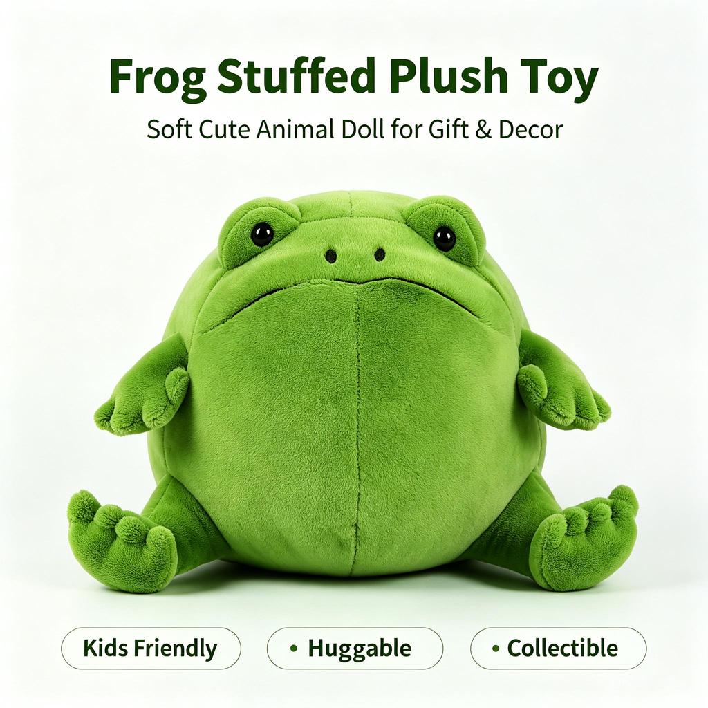 Süßes Hässlich-Süßes Frosch-Stofftier, Weiche Regen-Frosch-Stoffpuppe gefüllt mit PP-Baumwolle, Dekokissen für Zuhause Schlafzimmer 20cm