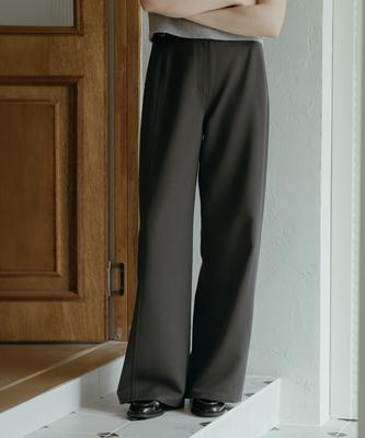 KNIZURE Side Point Wide Trousers_Charcoal