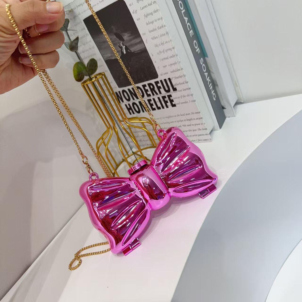 

Golden Evening Bag Purses and Handbags Luxury Designer shoulder bags funny shape Party Wedding Round Acrylic Shiny Clutch purse рожевий