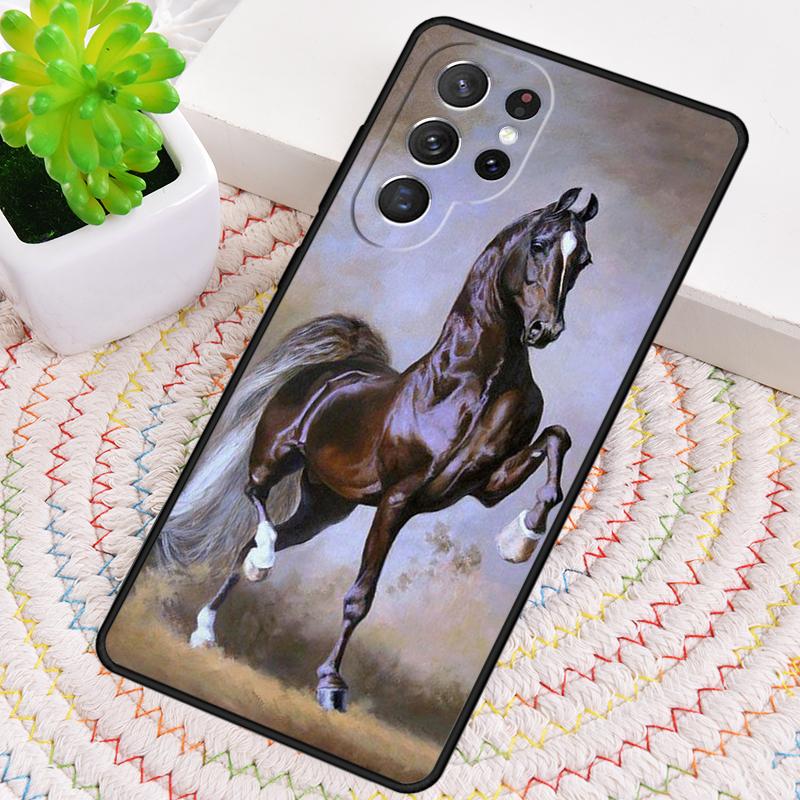 Running Horse Animal TPU Phone Case For Samsung Galaxy Note 10 Pro S26 S25 S24 S23 S22 Ultra Plus S21 FE S20 Shockproof Cover