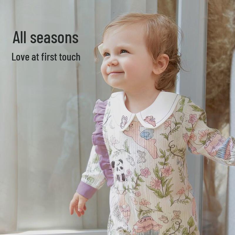 Baby Girl Floral Cotton Long Sleeve Romper 73cm