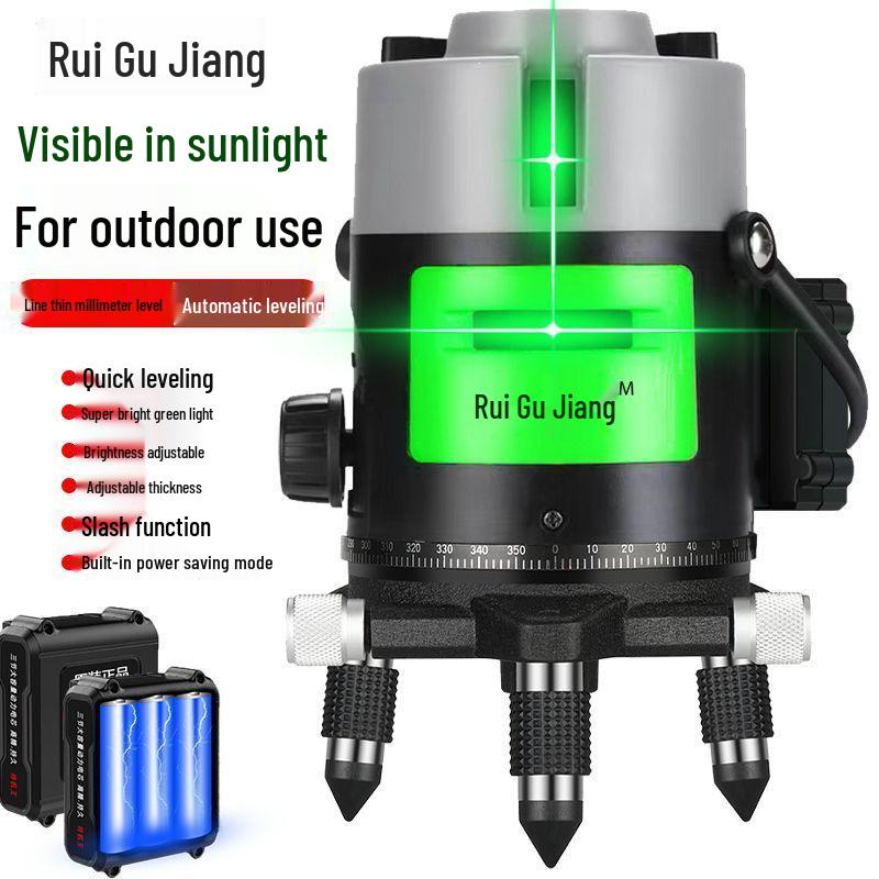 High-Precision Outdoor 2-Line & 5-Line Infrared Green Laser Level with Automatic Leveling