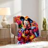 1pc Pieces flannel Mickey floral pattern bed blanket, Valentine's Day gift, home decoration, soft and comfortable