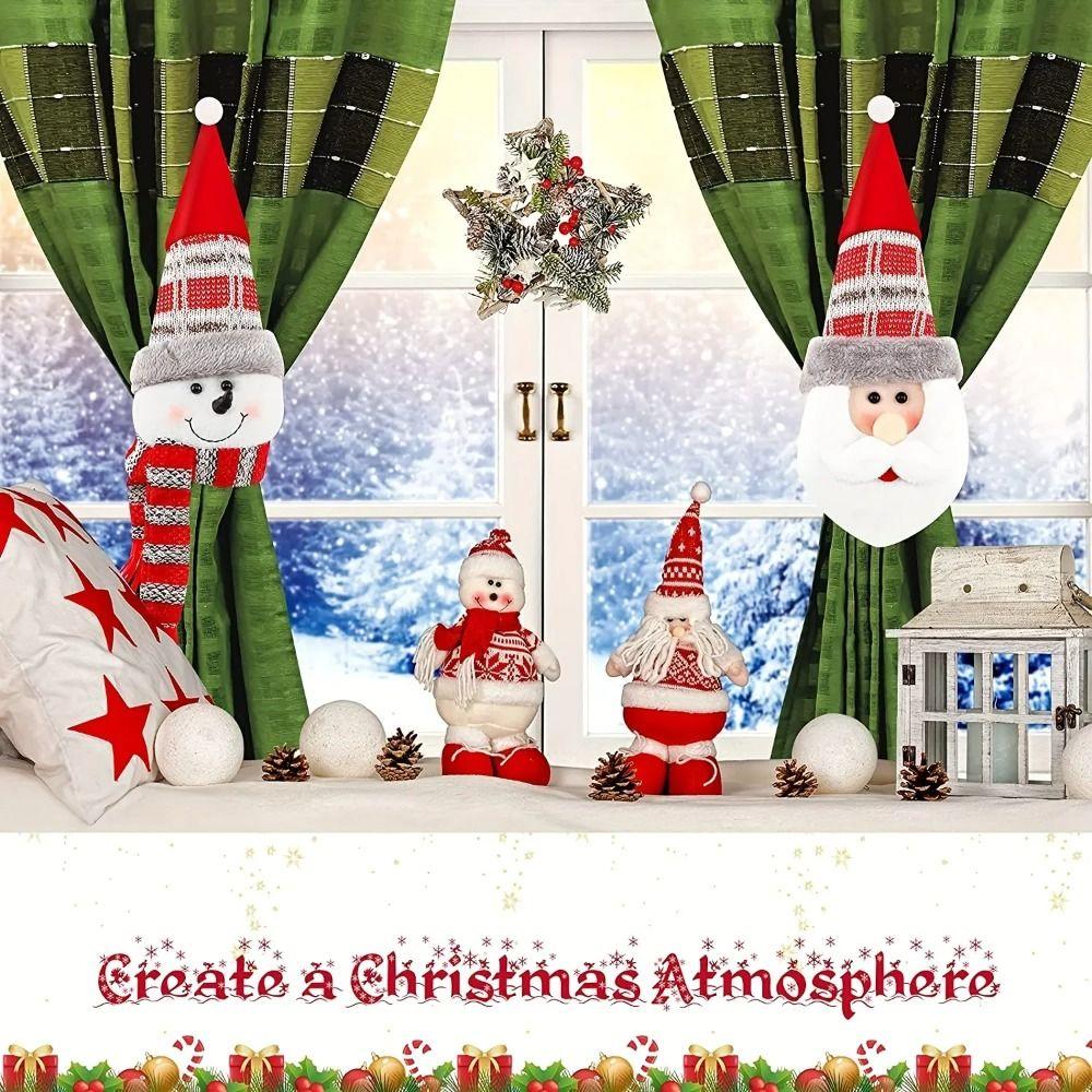 Snowman Curtain Tieback Elk Curtain Straps Curtain Decoration Christmas Curtain Buckle Home