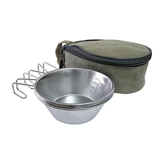 CAMPING MOON Camping Cup Stainless Steel Shella Cup 310ml 3 Piece Set with Storage Case S220-3P+B
