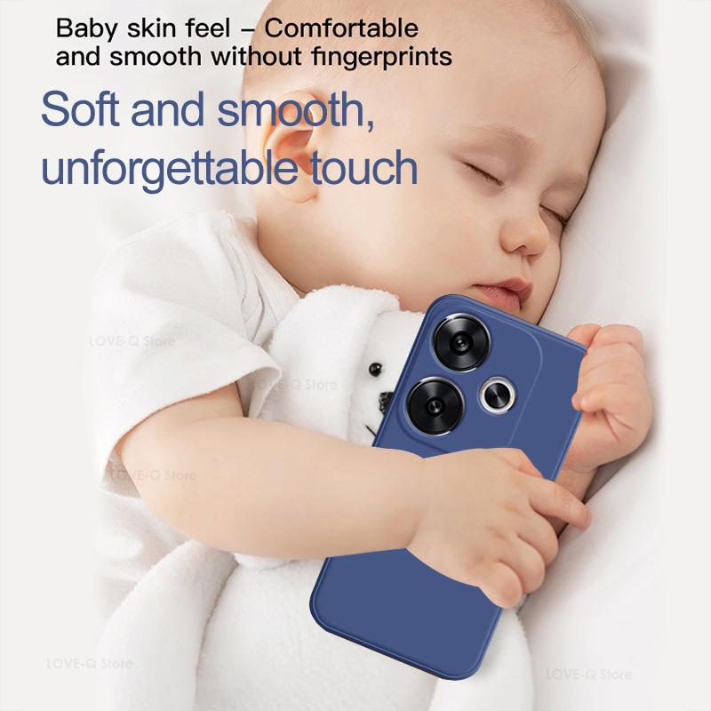 For Poco F6 Pro Case Square Liquid Silicone Phone Cases For Xiaomi Poco F6 Pro Shockproof Soft TPU Cover