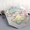 1pc Sanrio Rainbow Little twin stars Cartoon Umbrella, Portable 3-Fold Compact Umbrella, Suitable for Camping, Hiking and Travel, Ideal Easter Birthda