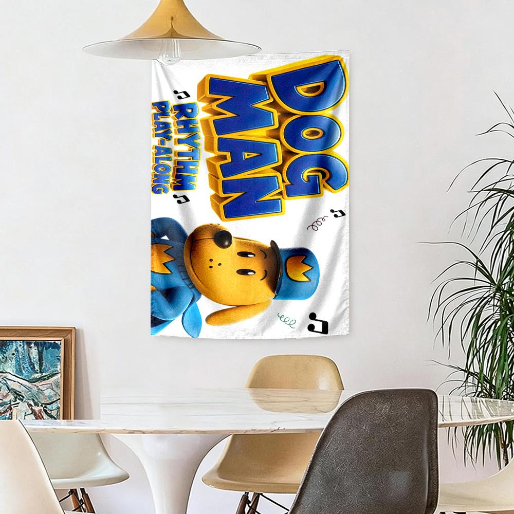Dog Man Wall Decor Tapestry Art For Pet Memorial Birthdaywedding Party Backdrop Family Gift