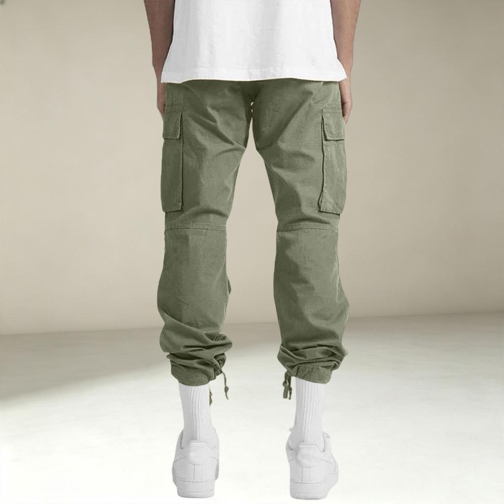 Men's Casual Cargo Pants with Multiple Pockets for Athletic Everyday Wear