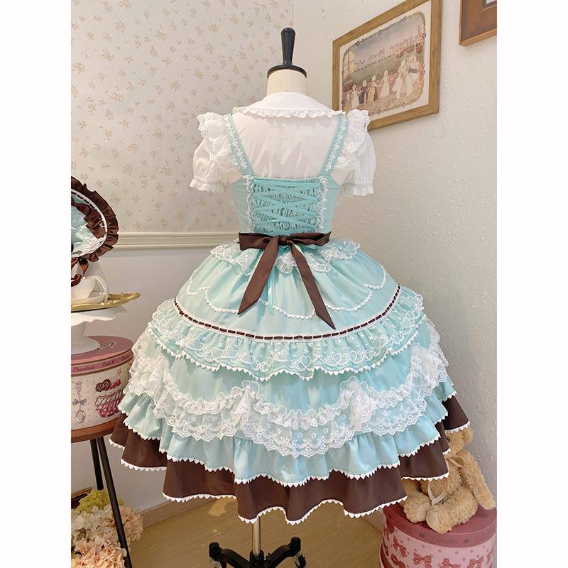 Summer Sweet Lolita Dress Cute Princess Lace Sweet Laminated Long
