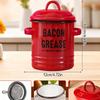 Grease Container for Kitchen Large Capacity Grease Strainer and Container for Baking Roasting Meal Prep Holiday Camping