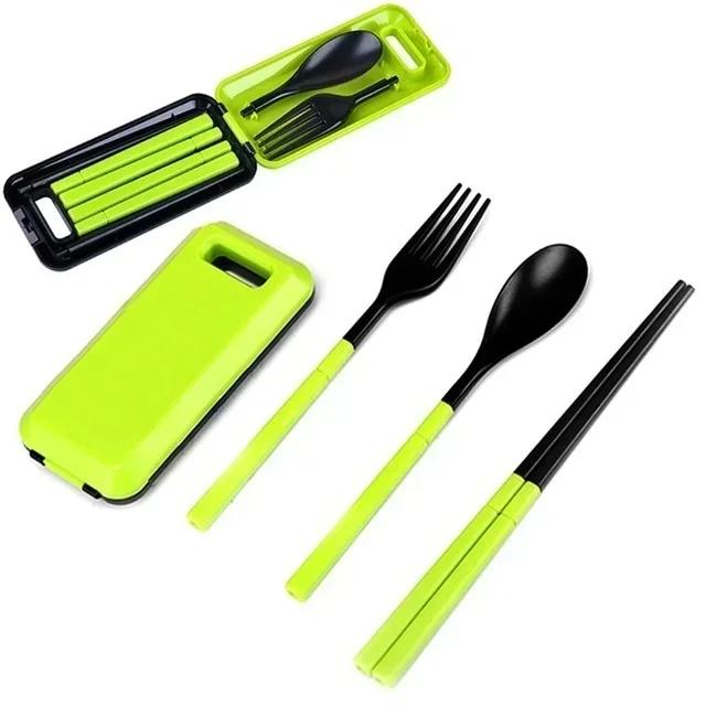 Husholdningskjøkkenutstyr Sammenleggbart Reiseservisesett Servise Bestikksett for Barn Bento Lunsjtilbehør Reisebestikk