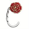 1PCS Rose Design Foldable Bag Hook Metal Plastic Round Table Hook Handbag Hanger