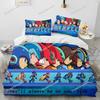 Set Biancheria da Letto Copripiumino 3D Rockman Megaman Gioco Cartone Animato, Copripiumino Set Letto Coperta Federa, Set Biancheria da Letto Matrimoniale Queen Size Bambino